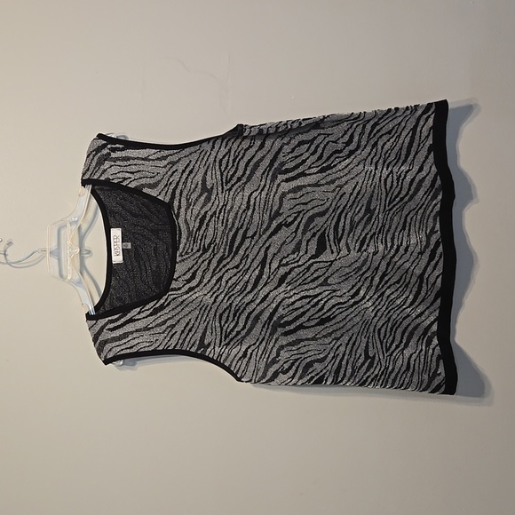 Kasper Women Zebra print knit shell top  Sleeveless Sweater sz plus 2X - Picture 3 of 9